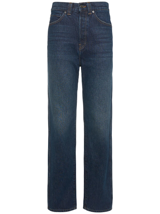 Khaite: Corben denim straight jeans - Dark Blue - women_0 | Luisa Via Roma