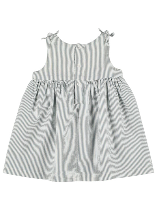 Petit Bateau: Kleid aus Baumwollmusselin mit Druck - Weiß/Grün - kids-girls_2 | Luisa Via Roma