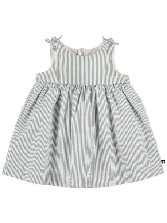 Petit Bateau: Kleid aus Baumwollmusselin mit Druck - Weiß/Grün - kids-girls_0 | Luisa Via Roma