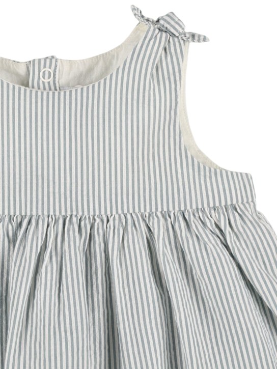 Petit Bateau: Kleid aus Baumwollmusselin mit Druck - Weiß/Grün - kids-girls_1 | Luisa Via Roma