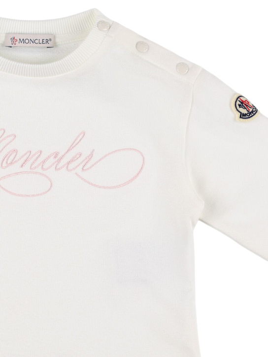 Moncler: Felpa con cappuccio e pantaloni in misto cotone - kids-girls_1 | Luisa Via Roma