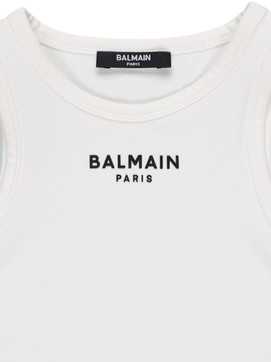 Balmain: コットンジャージータンクトップ - kids-girls_1 | Luisa Via Roma