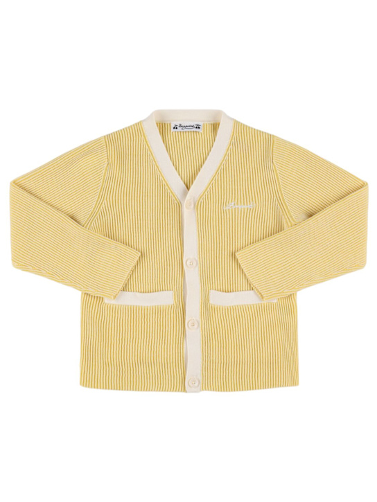 Bonpoint: Cárdigan de punto de algodón - Amarillo - kids-boys_0 | Luisa Via Roma