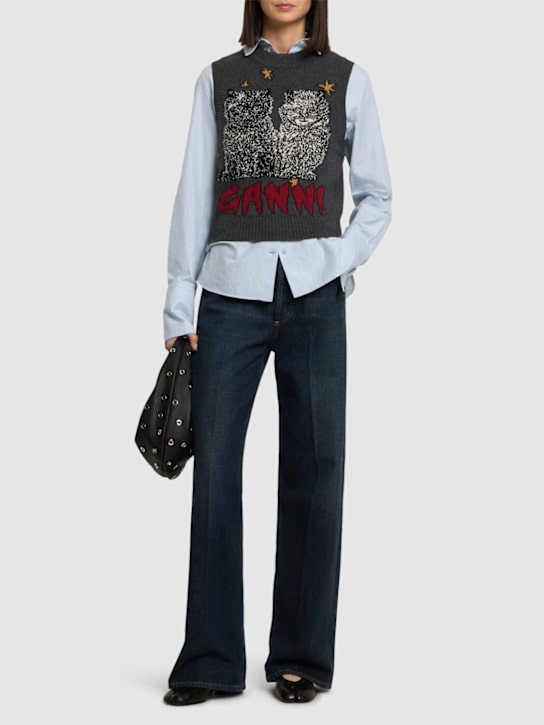 GANNI: Cats wool blend vest - women_1 | Luisa Via Roma