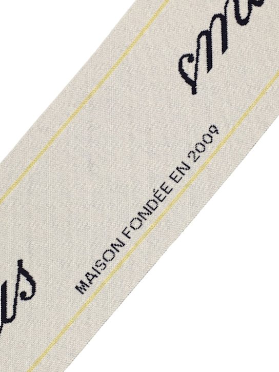 Jacquemus: L'Echarpe Liga wool scarf - Pale Yellow / O - men_1 | Luisa Via Roma