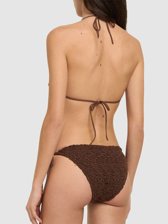 Ermanno Scervino: Crocheted bikini top - Brown - women_2 | Luisa Via Roma