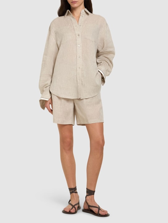 Brunello Cucinelli: 轻薄亚麻衬衫 - women_1 | Luisa Via Roma