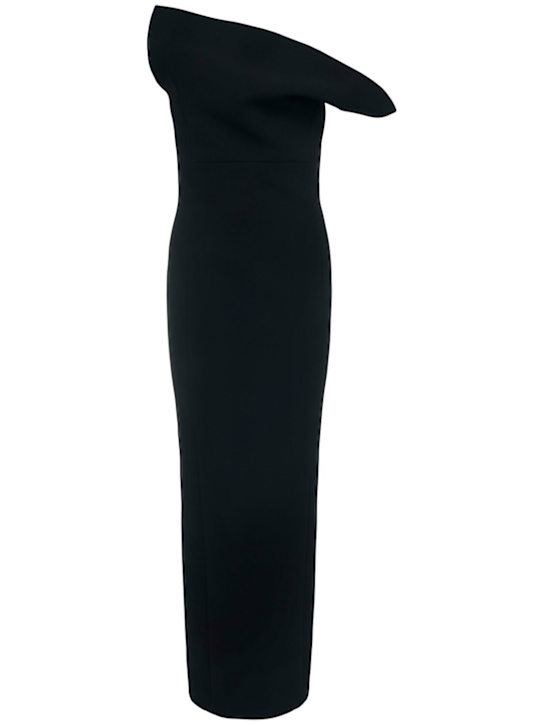 Khaite: Cato double face crepe long dress - Black - women_0 | Luisa Via Roma