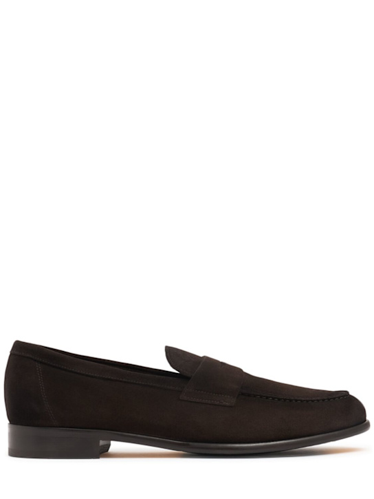 Doucal's: Penny Adler suede loafers - Brown - men_0 | Luisa Via Roma