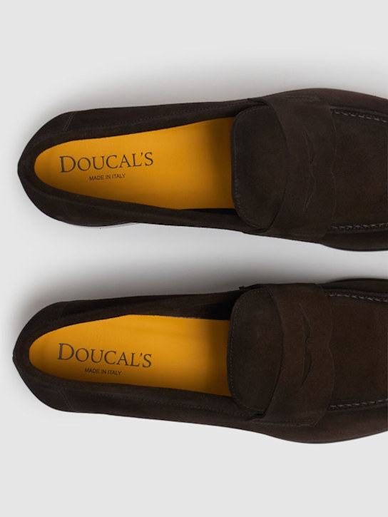 Doucal's: Penny Adler suede loafers - Brown - men_4 | Luisa Via Roma