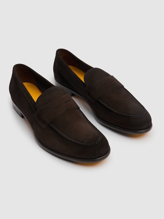 Doucal's: Penny Adler suede loafers - Brown - men_2 | Luisa Via Roma