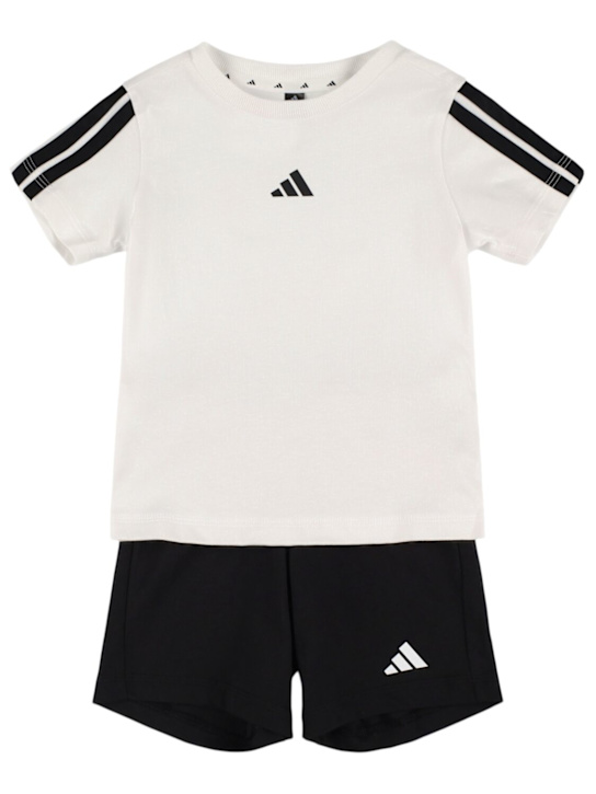adidas Originals: コットンジャージーTシャツ＆ショートパンツ - kids-boys_0 | Luisa Via Roma
