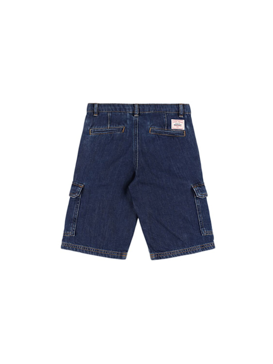 Bonpoint: Cotton denim shorts - Blue - kids-boys_1 | Luisa Via Roma