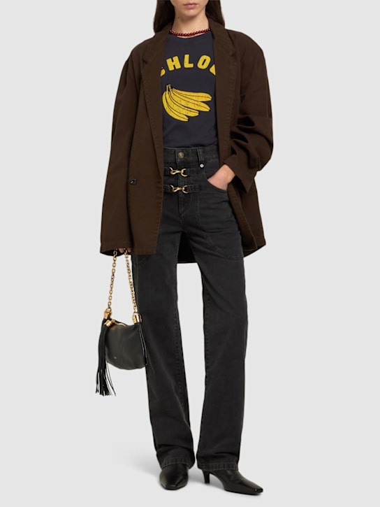 Isabel Marant: Brinley cotton denim jeans w/buckles - women_1 | Luisa Via Roma