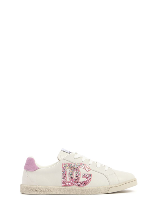 Dolce&Gabbana: レザースニーカー - kids-girls_0 | Luisa Via Roma