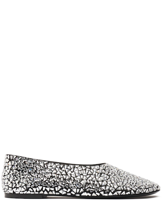 Proenza Schouler: 10mm Glove crystal ballerina flats - Black/Crystals - women_0 | Luisa Via Roma