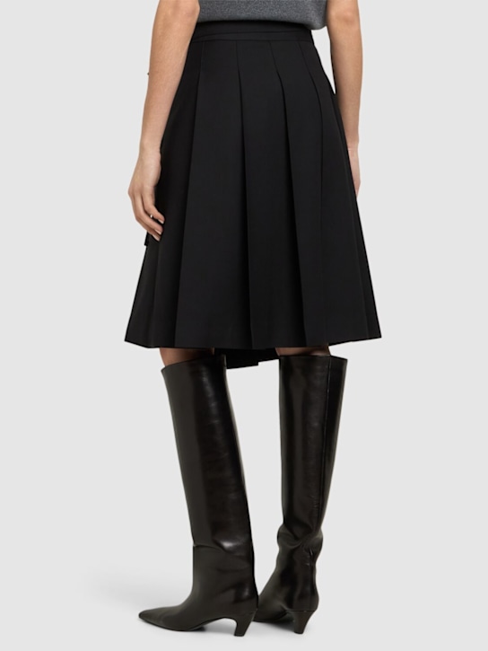 Dunst: Ribbon pleated midi skirt - Black - women_2 | Luisa Via Roma