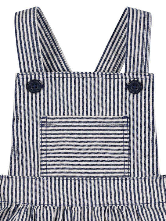 Petit Bateau: ストライプコットンブレンドギャバジン オーバーオール - kids-girls_1 | Luisa Via Roma