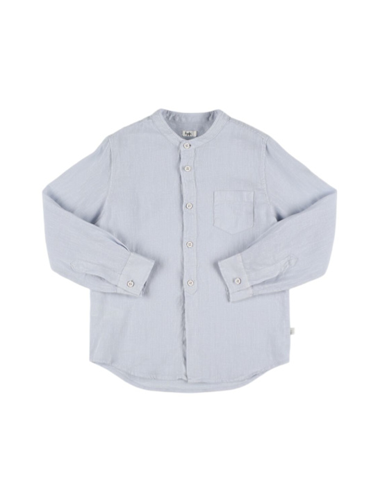 Il Gufo: Linen shirt - Light Blue - kids-boys_0 | Luisa Via Roma
