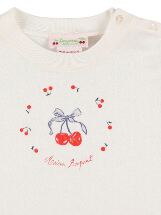 Bonpoint: チェリー柄コットンジャージーTシャツ - kids-girls_1 | Luisa Via Roma