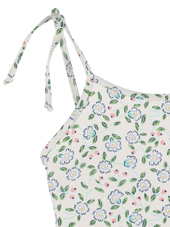 The New Society: ライクラワンピース水着 - ホワイト/ブルー - kids-girls_1 | Luisa Via Roma