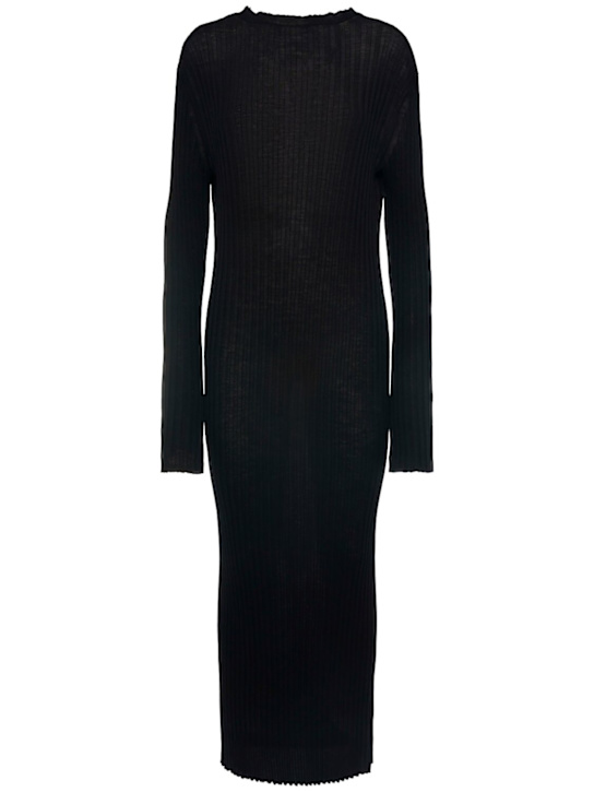 Khaite: Sigrid fine wool long dress - Black - women_0 | Luisa Via Roma
