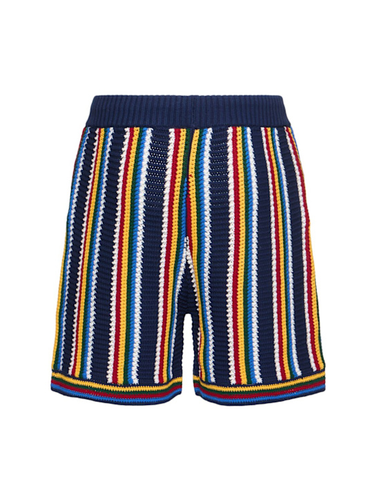 Casablanca: Crochet shorts - Blue/Multi - men_3 | Luisa Via Roma