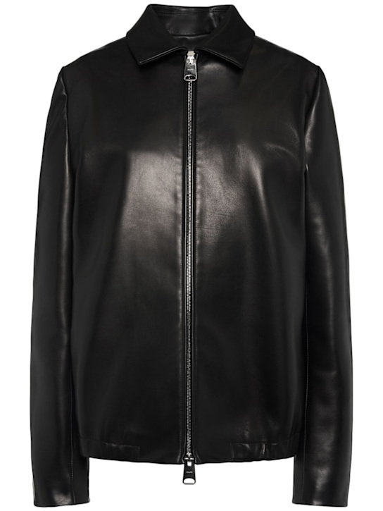 Khaite: Jackson zip-up leather jacket - Black - women_0 | Luisa Via Roma