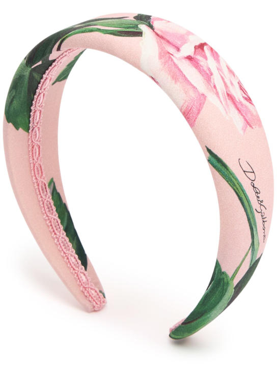 Dolce&Gabbana: Printed cotton headband - Pink/Multi - kids-girls_0 | Luisa Via Roma