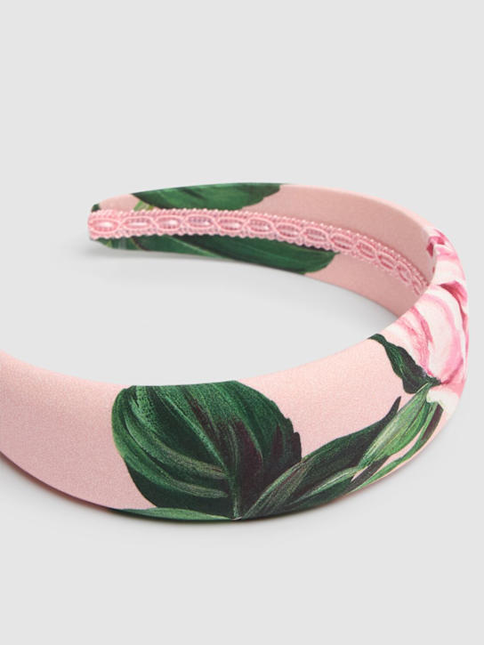 Dolce&Gabbana: Printed cotton headband - Pink/Multi - kids-girls_1 | Luisa Via Roma