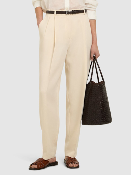 Hereu: 10mm Ancora squared leather slides - Tan - women_1 | Luisa Via Roma