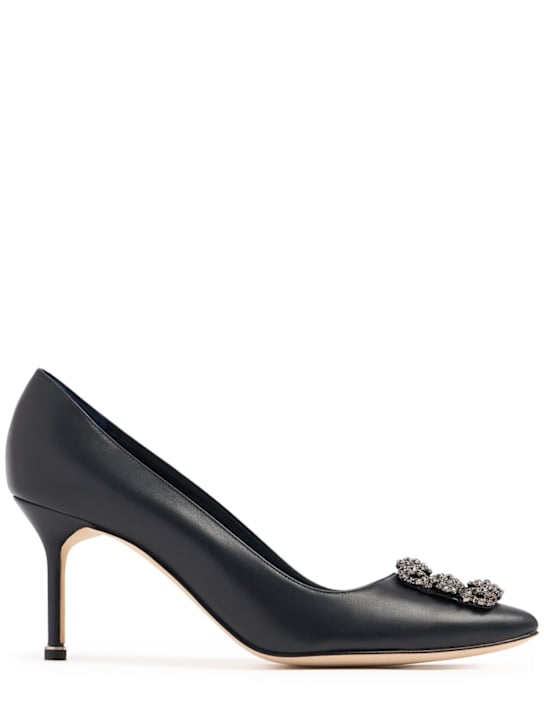 Manolo Blahnik: 70mm Hangisi leather pumps - women_0 | Luisa Via Roma