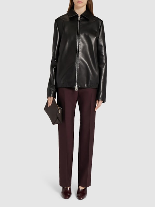 Khaite: Jackson zip-up leather jacket - Black - women_1 | Luisa Via Roma