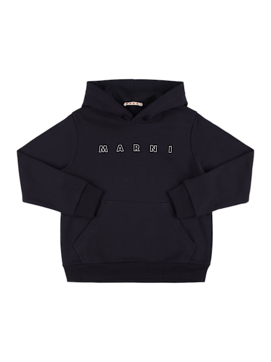 Marni Junior: Printed cotton sweatshirt hoodie - kids-boys_0 | Luisa Via Roma