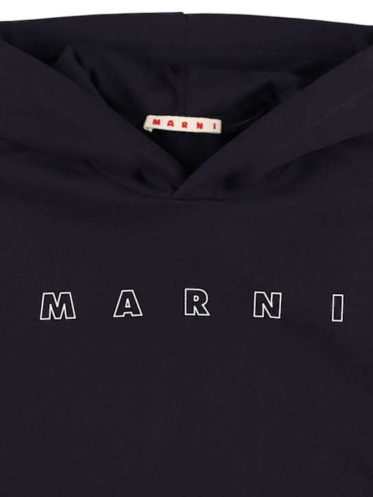 Marni Junior: Printed cotton sweatshirt hoodie - kids-boys_1 | Luisa Via Roma