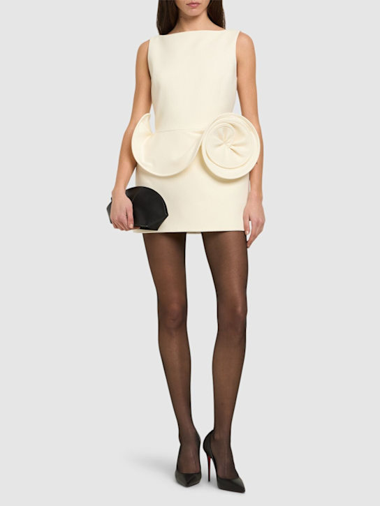 Magda Butrym: Crepe mini dress w/ roses - Cream - women_1 | Luisa Via Roma
