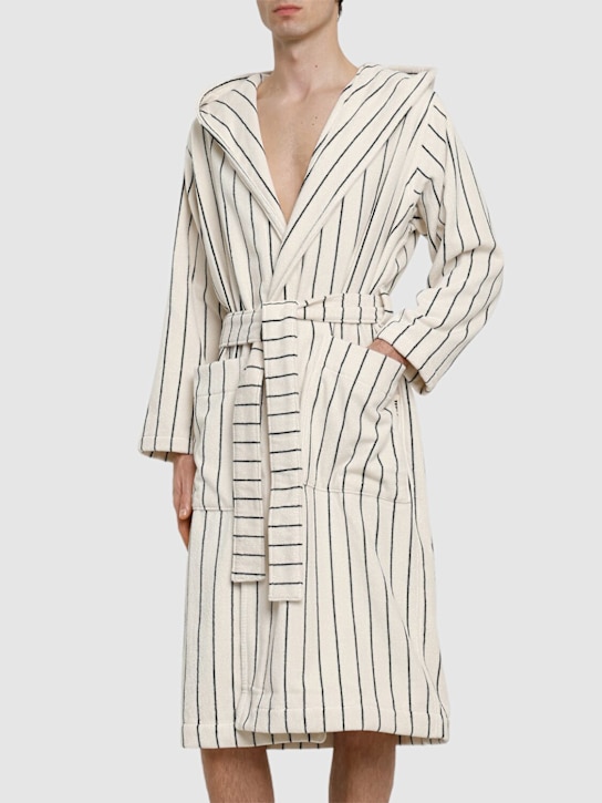 Tekla: Racing Green bathrobe - White - ecraft_1 | Luisa Via Roma