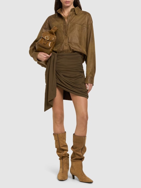 Isabel Marant: Andora stretch jersey mini skirt - women_1 | Luisa Via Roma