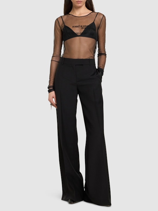 Ann Demeulemeester: Fiene embroidered tulle top - women_1 | Luisa Via Roma