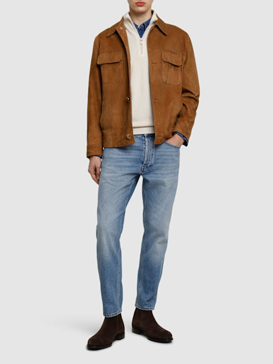 Lardini: Stretch cotton denim jeans - Blue - men_1 | Luisa Via Roma