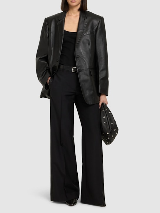 Wardrobe.nyc: Oversize single breast leather blazer - women_1 | Luisa Via Roma