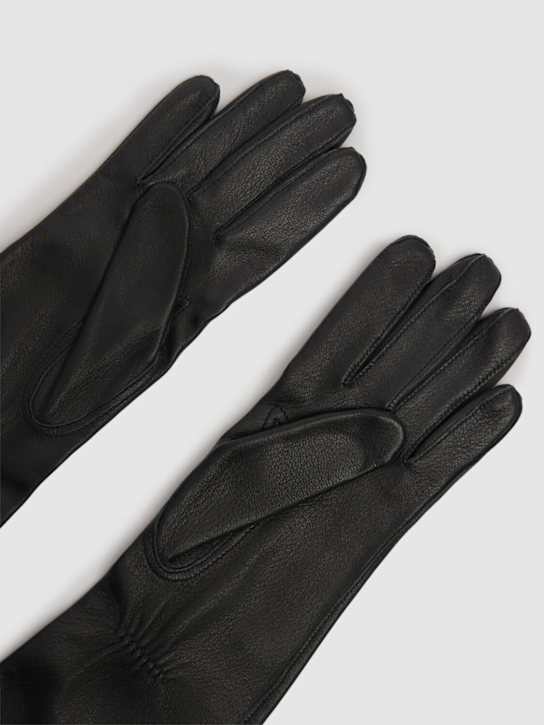 Magda Butrym: Leather long gloves - Black - women_2 | Luisa Via Roma