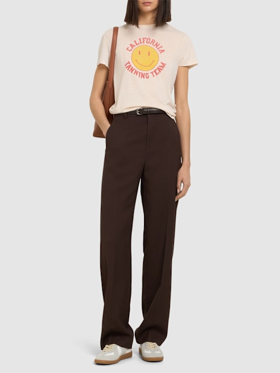 RE/DONE: T-shirt Classic Tanning in jersey con stampa - Bianco - women_1 | Luisa Via Roma