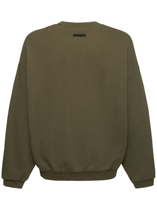 Fear of God ESSENTIALS: Felpa in misto cotone - Verde Militare - men_1 | Luisa Via Roma