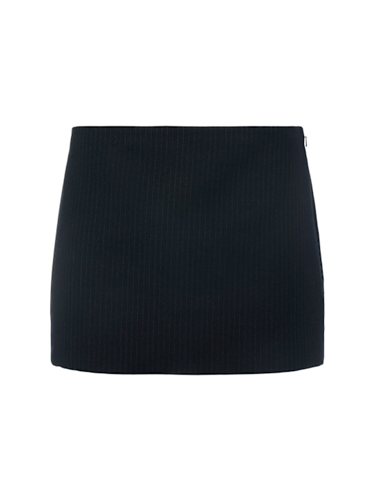Khaite: Jett virgin wool blend mini skirt - Navy - women_0 | Luisa Via Roma