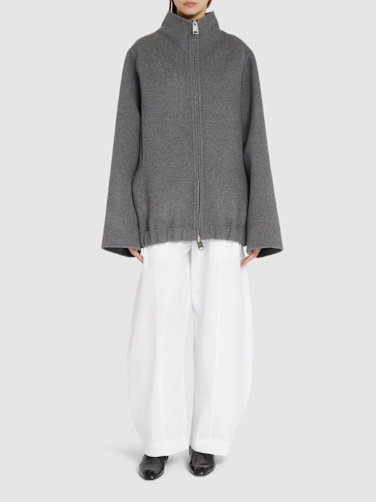 Khaite: Clover compact poplin pants - White - women_1 | Luisa Via Roma