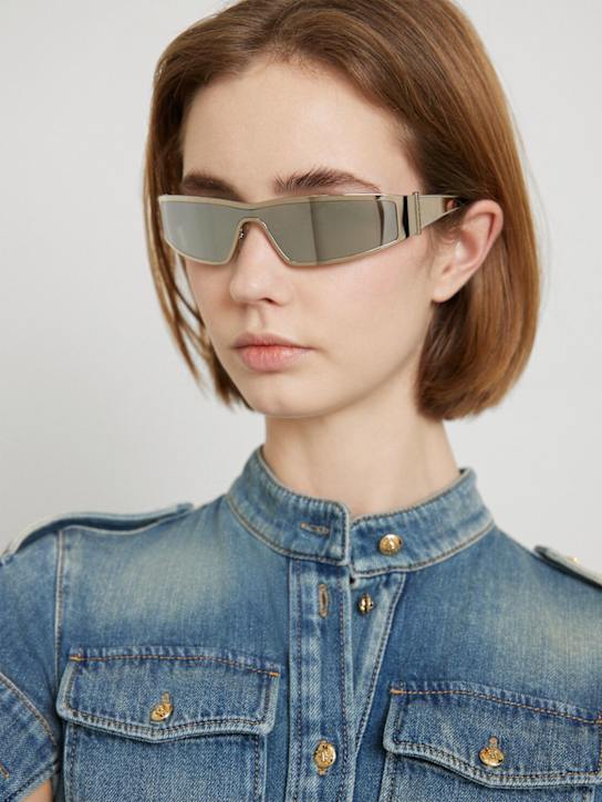 McQueen: AM0491S metal sunglasses - Silver - women_1 | Luisa Via Roma