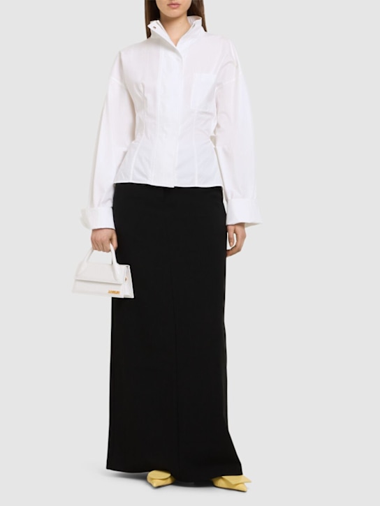 Jacquemus: La Chemise Ciro back button poplin shirt - women_1 | Luisa Via Roma