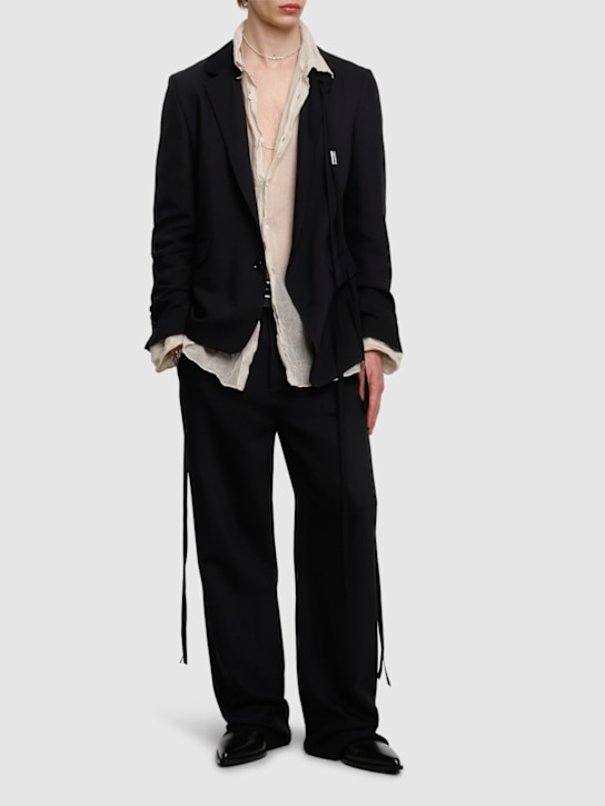 Ann Demeulemeester: Leon fluid comfort fit pants - men_1 | Luisa Via Roma