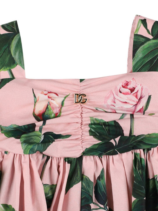 Dolce&Gabbana: Vestito in cotone stampato - Multicolore - kids-girls_1 | Luisa Via Roma